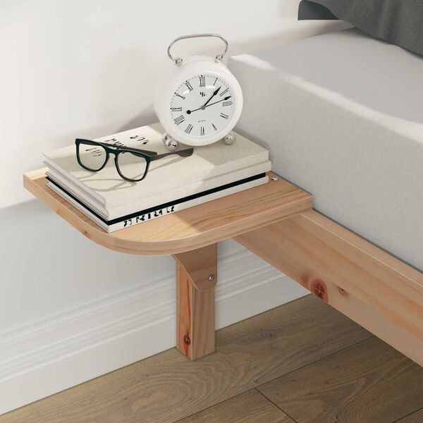 vidaXL Estructura de Cama con Mesitas Natural 160 x 220 cm