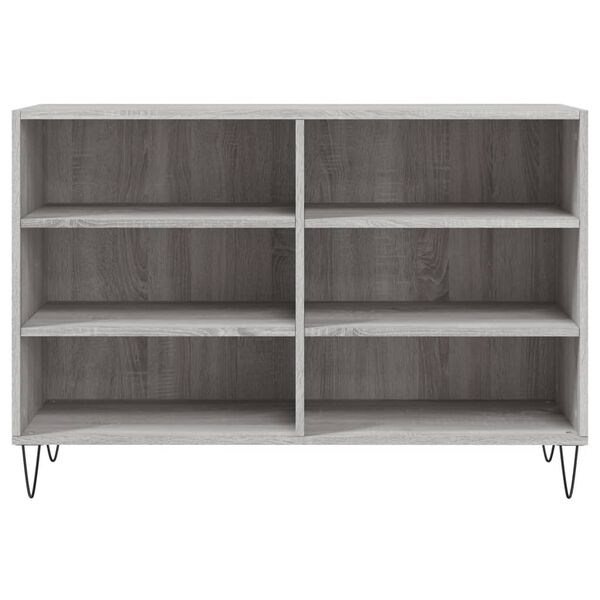 vidaXL Aparador de madera de ingenier&iacute;a gris Sonoma 103,5x35x70 cm
