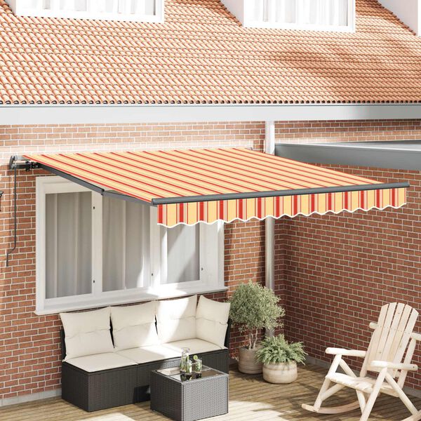 vidaXL Toldo Retr&aacute;ctil Manual Amarillo y Naranja 300 x 250 cm