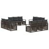 vidaXL Conjunto de sof&aacute;s de jard&iacute;n 12 pcs Gris rat&aacute;n sint&eacute;tico