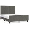 vidaXL Estructura de cama sin colch&oacute;n terciopelo gris oscuro 140x200cm