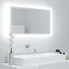 vidaXL Espejo de ba&ntilde;o acr&iacute;lico blanco brillo 80x8,5x37 cm