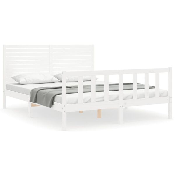 vidaXL Estructura de cama sin colch&oacute;n madera maciza de pino 160x200 cm