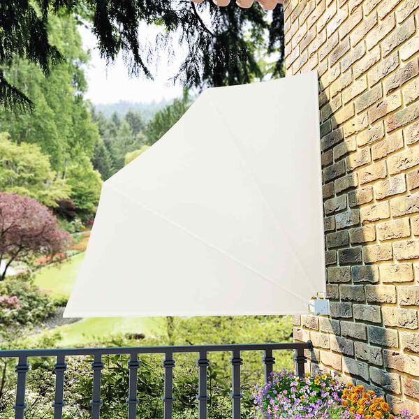vidaXL Toldo lateral plegable de balcón color crema 140x140 cm