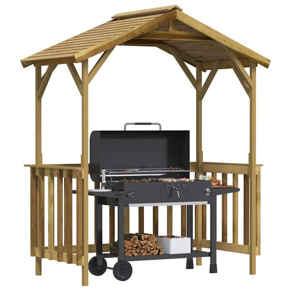 vidaXL Cobertizo de barbacoa madera pino impregnada 163,5x93x210 cm