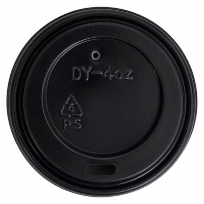 vidaXL Vasos de café con tapa 120 ml 250 uds negro