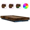 vidaXL Estructura cama con luces LED madera roble ahumado 100x200 cm