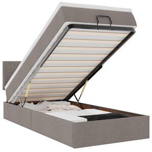 vidaXL Cama otomana con colch&oacute;n tela gris pardo 100x200 cm
