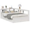 vidaXL Cama con estanter&iacute;a sin colch&oacute;n madera maciza blanca 135x190 cm