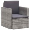 vidaXL Sill&oacute;n de jard&iacute;n con cojines rat&aacute;n sint&eacute;tico gris