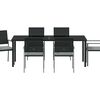 vidaXL Conjunto de Comedor de Jard&iacute;n 7 pcs Negro y Gris Claro