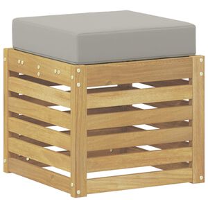 vidaXL Banco de taburete exterior con coj&iacute;n Blanco 43 x 43 x 45 cm