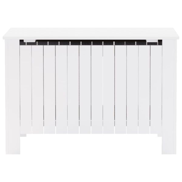 vidaXL Caja de almacenaje y tapa RANA madera maciza blanca 80x49x54 cm