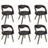 vidaXL Sillas de comedor 6 unidades cuero sint&eacute;tico marr&oacute;n