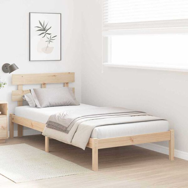 vidaXL Estructura de cama Marr&oacute;n 80 x 200 cm Madera maciza de Pino