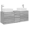 vidaXL Juego de Muebles de Ba&ntilde;o 3 uds. Sonoma gris 49,5 x 41 x 63 cm