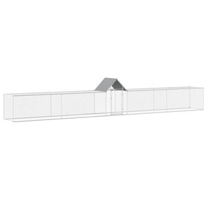 vidaXL Gallinero acero galvanizado 9x1x1,5 m