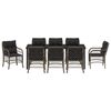 vidaXL Conjunto de Comedor de Jard&iacute;n 9 pcs Gris rat&aacute;n sint&eacute;tico