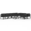 vidaXL Set muebles de jard&iacute;n 10 pzas y cojines aluminio gris antracita
