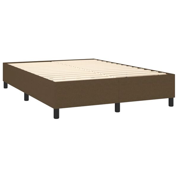 vidaXL Estructura de cama con somier tela marrón oscuro 140x190 cm