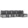 vidaXL Juego muebles de jard&iacute;n 5 pzas y cojines acero gris antracita