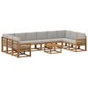 vidaXL Conjunto de sof&aacute;s de exterior 11 uds. Natural y Gris Claro