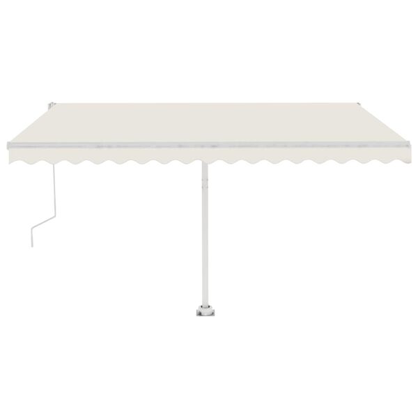 vidaXL Toldo autom&aacute;tico con LED y sensor de viento crema 450x350 cm