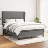 vidaXL Cama box spring con colch&oacute;n tela gris oscuro 140x190 cm