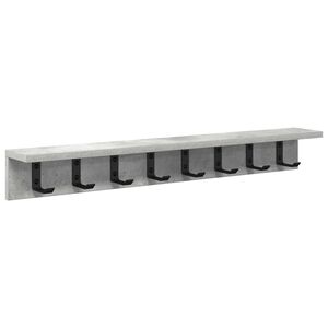 vidaXL Perchero de pared Gris Concreto 80 x 10,5 x 10,5 cm