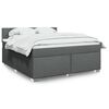 vidaXL Cama box spring con colchón tela gris oscuro 180x200 cm