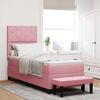 vidaXL Cama tipo Box Spring con colch&oacute;n Rosa 80 x 200 cm Terciopelo