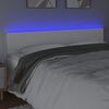 vidaXL Cabecero con LED cuero sint&eacute;tico blanco 180x5x78/88 cm