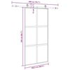 vidaXL Puerta corredera herrajes negro 102,5x205 cm vidrio templado