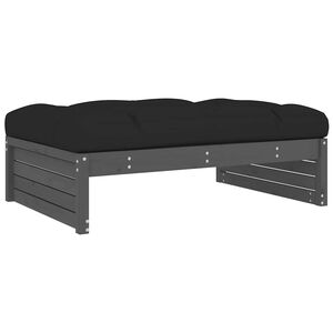 vidaXL Taburete de jard&iacute;n madera maciza de pino gris 120x80 cm