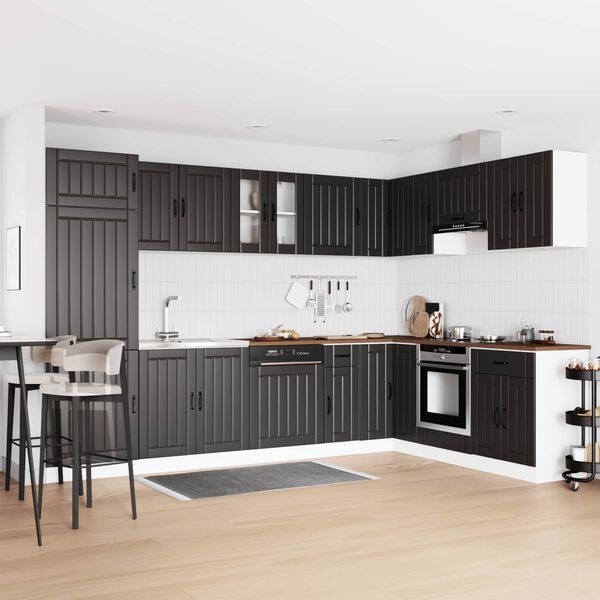 vidaXL Mueble de Cocina con puerta Lucca Negro 80 x 46 x 81,5 cm