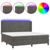 vidaXL Cama box spring colch&oacute;n y LED terciopelo gris oscuro 200x200 cm