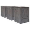vidaXL Compostador de jard&iacute;n 3 uds pl&aacute;stico rat&aacute;n 60x60x83 cm 900 L