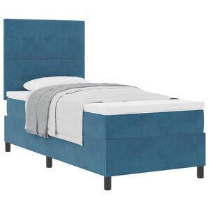 vidaXL Cama tipo Box Spring Azul Oscuro 80 x 200 cm Terciopelo