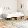vidaXL Estructura cama sin colch&oacute;n con estribo metal blanco 120x200 cm