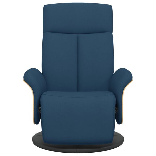 vidaXL Sill&oacute;n reclinable con reposapi&eacute;s tela azul