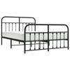 vidaXL Estructura cama sin colch&oacute;n con estribo metal negro 140x200 cm