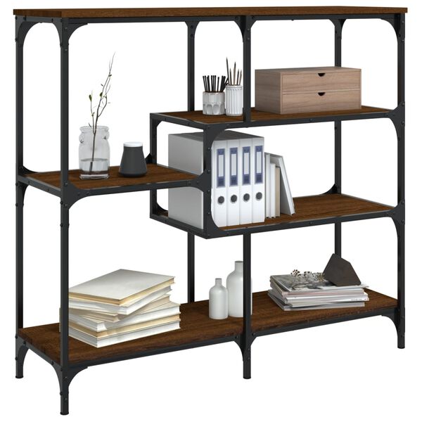 vidaXL Mesa consola madera de ingenier&iacute;a marr&oacute;n roble 103x32x95 cm