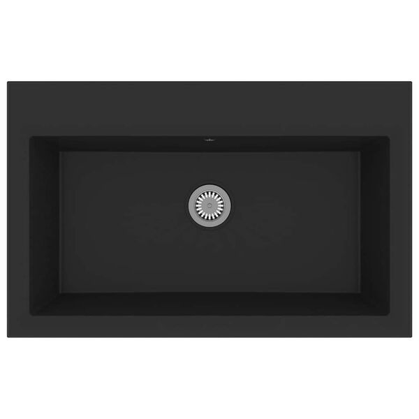vidaXL Fregadero de cocina Negro 79 x 50 x 31 cm Cuarzo y resina