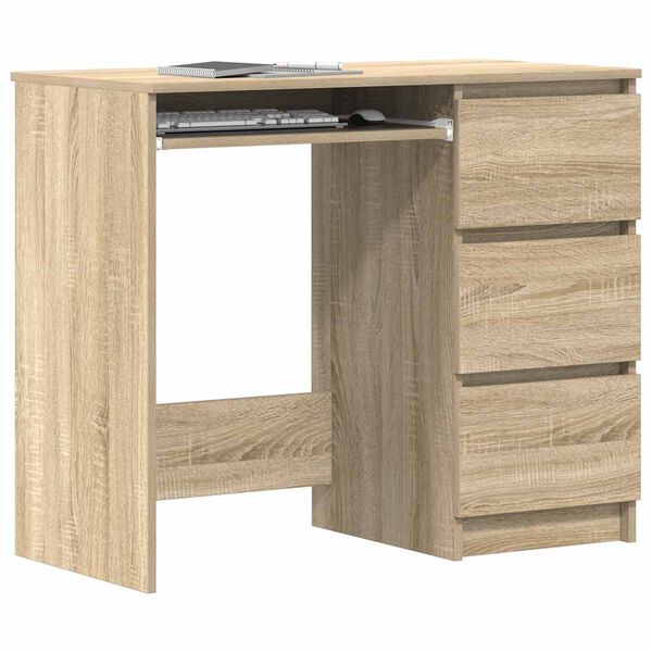vidaXL Escritorio madera contrachapada color roble Sonoma 90x45x76 cm