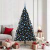 vidaXL &Aacute;rbol de Navidad Artificial Preiluminado Negro 180 cm PVC