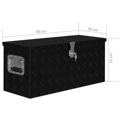vidaXL Caja de aluminio negra 80x30x35 cm