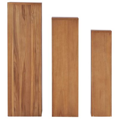 vidaXL Soportes para plantas 3 piezas madera maciza de teca