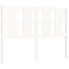 vidaXL Estructura cama de matrimonio con cabecero madera maciza blanco