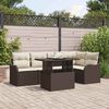 vidaXL Conjunto de sof&aacute; de jard&iacute;n 6 pcs Marr&oacute;n Rattan de Poli&eacute;ster