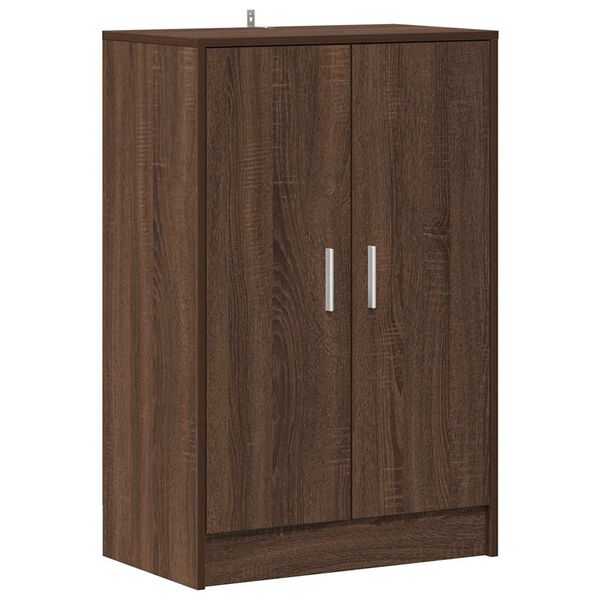 vidaXL Mueble zapatero madera contrachapada roble marr&oacute;n 60x35x92 cm